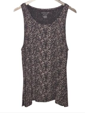 AEO Floral Brown Tank Top